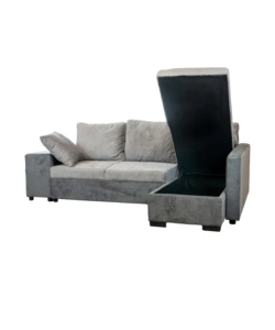 DIVANO ANGOLARE "JESSY" CON CONTENITORE POUF E PENISOLA DESTRA 247X155X94 CM